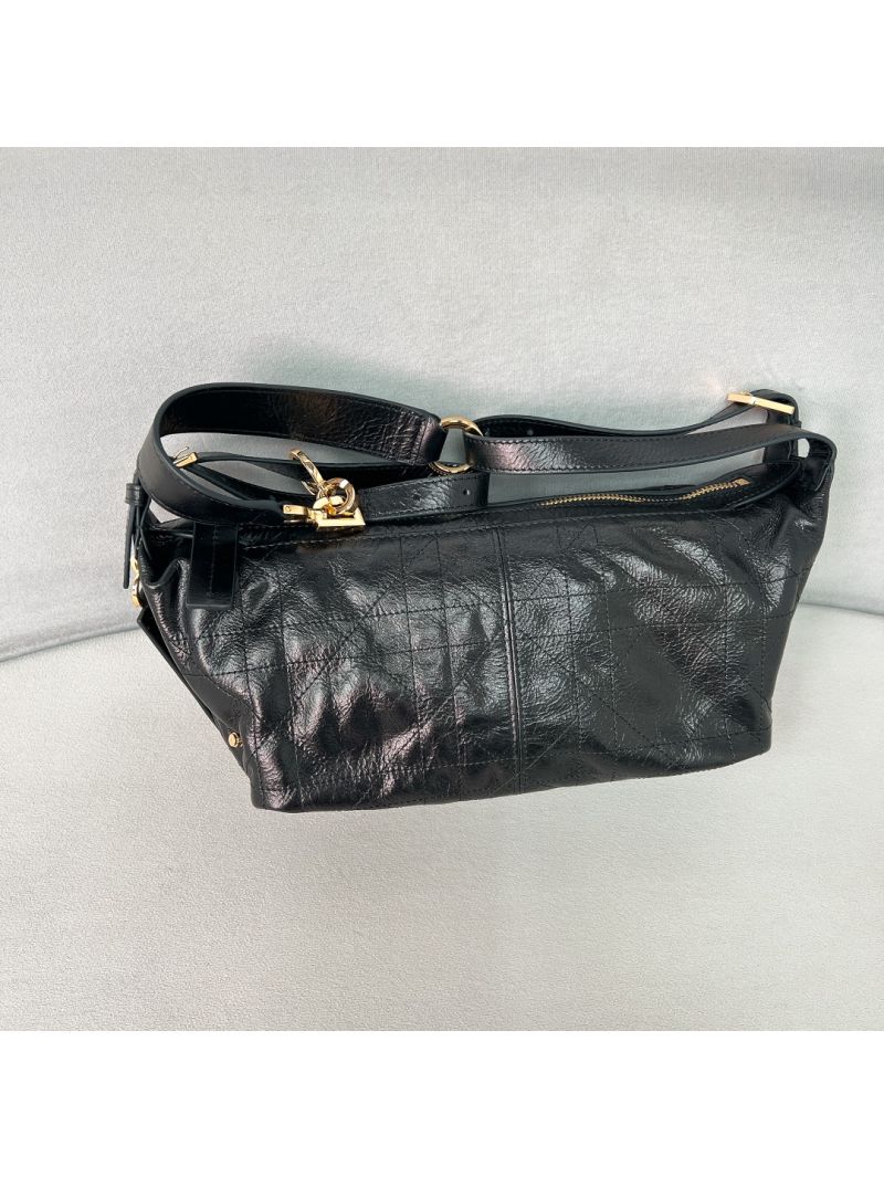Christian Dior D-Journey Bag in Maxicannage Shiny Calfskin Black M2416