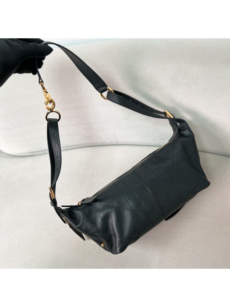 Dior D-Journey Bag in Macrocannage Calfskin Black M2416OZAF_M900