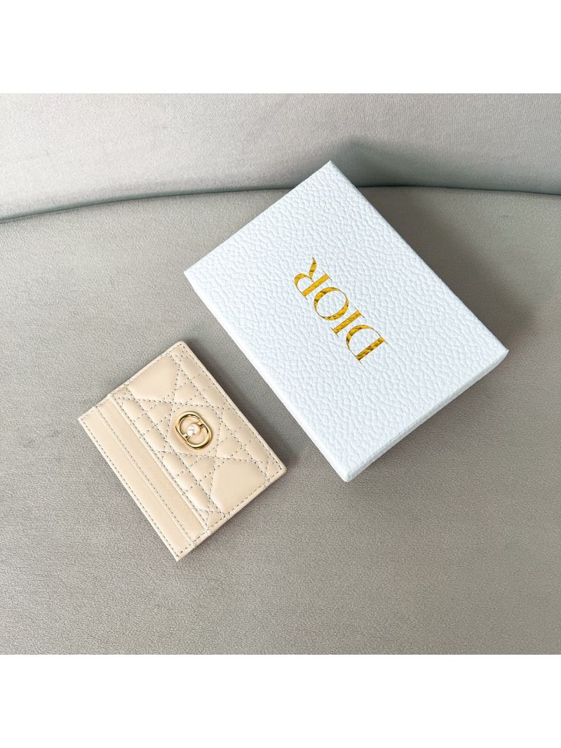 Dior Jolie Freesia Card Holder in Cannage Lambskin Blush Beige S3103UBAE_M030