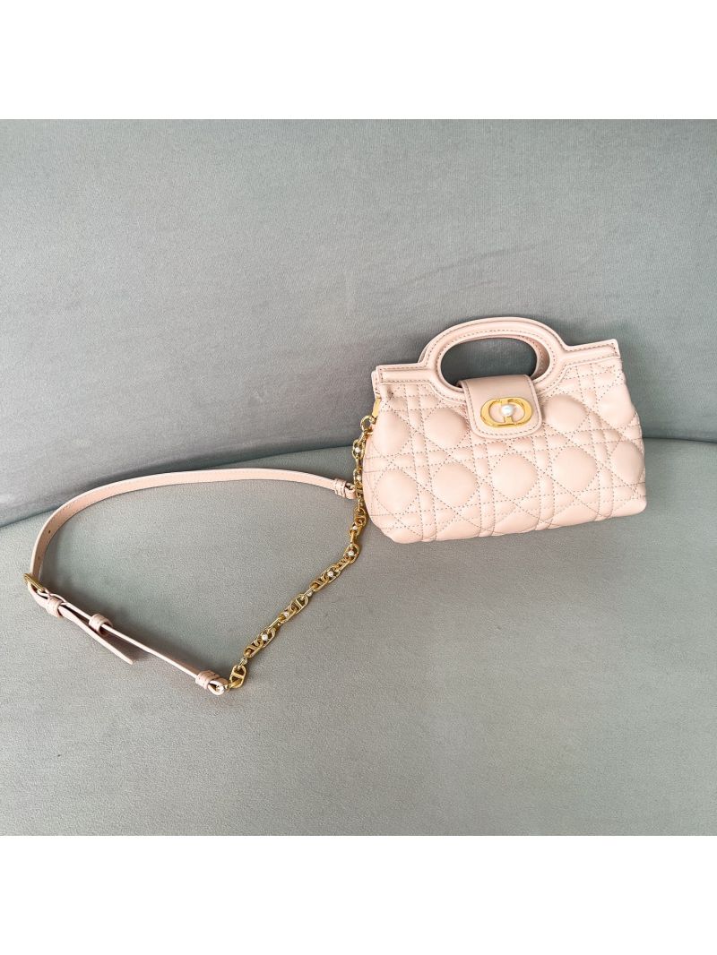 Dior Mini D-Jolie Bag in Cannage Lambskin Powder Pink S3123UMEL_M41G