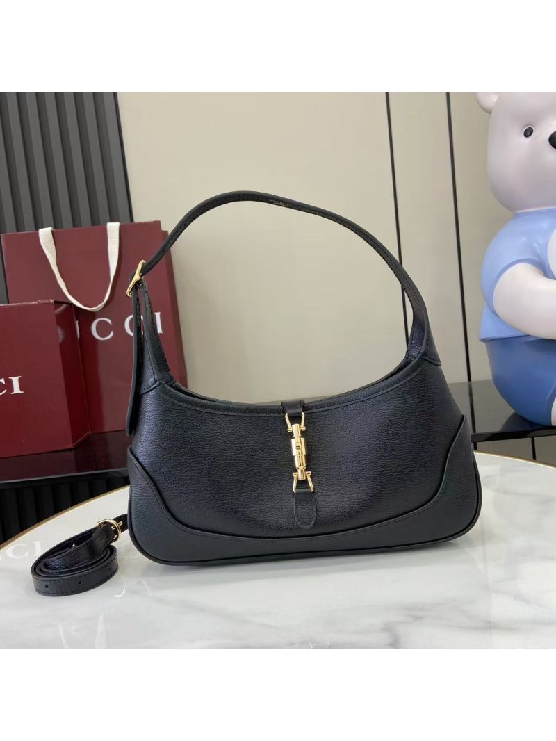 Gucci Jackie 1961 Small Shoulder Bag in Leather Black 636709