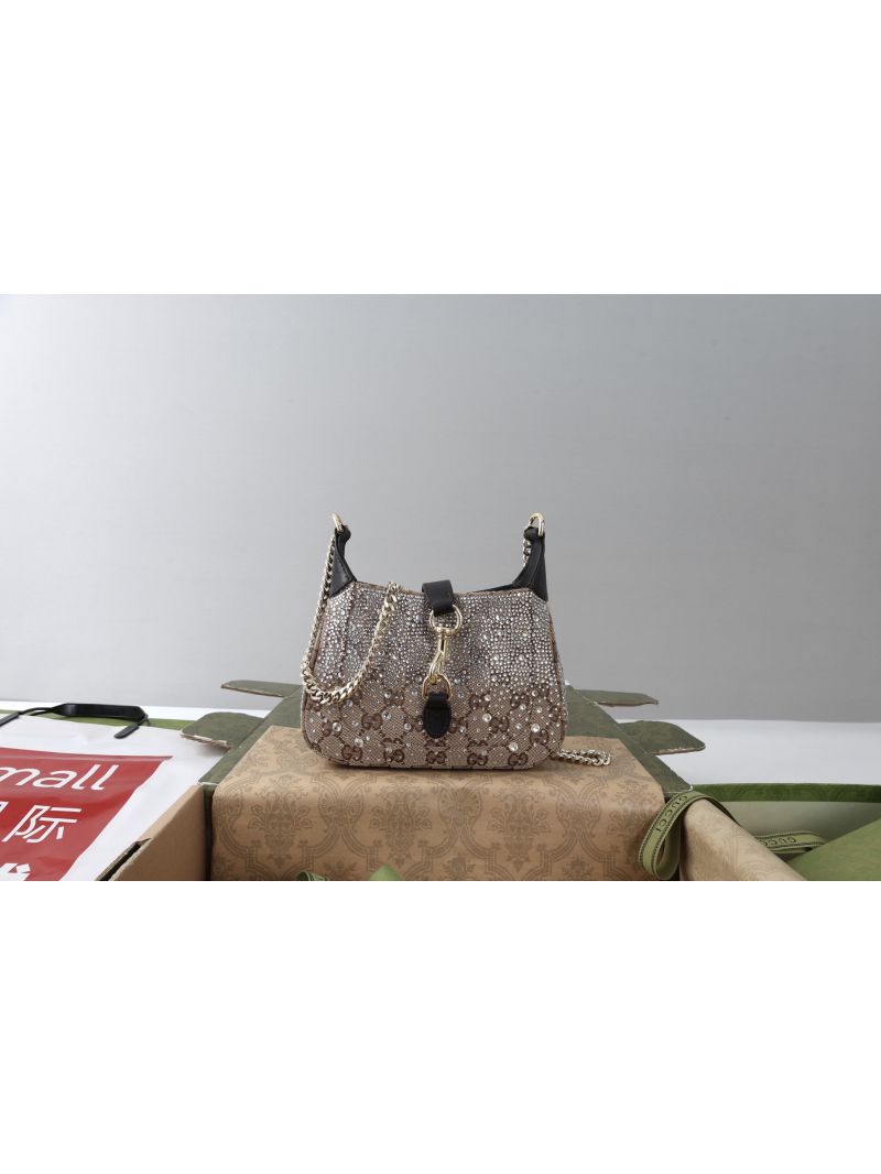 Gucci Jackie Notte Crystal Mini Bag in GG Canvas Black 782889