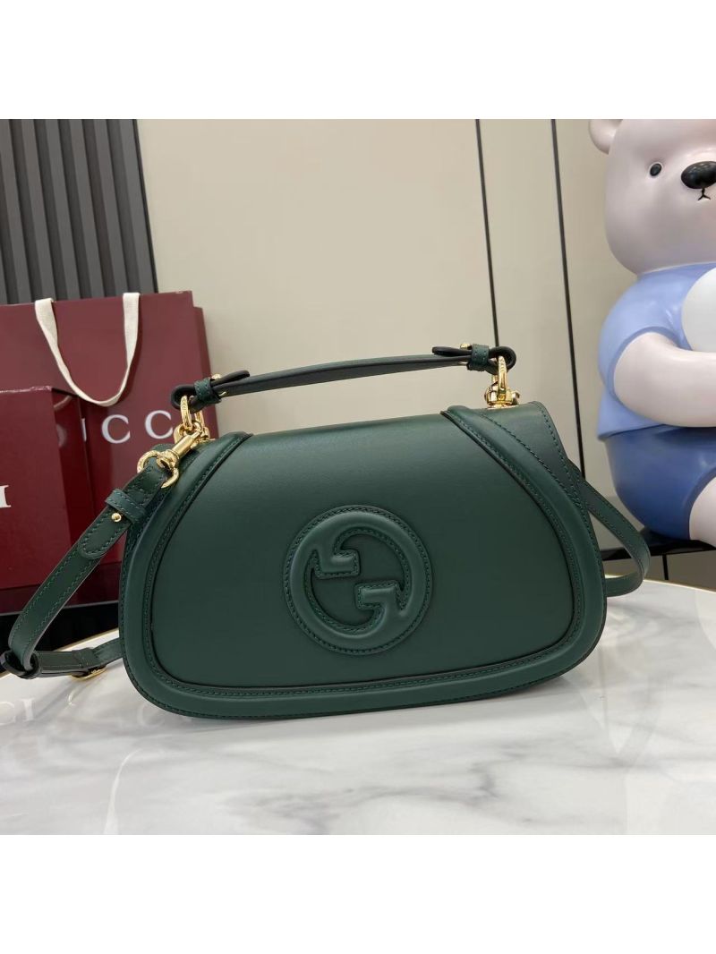 Gucci Blondie Medium Top Handle Bag in Green Leather 815714 AAEC2 3020
