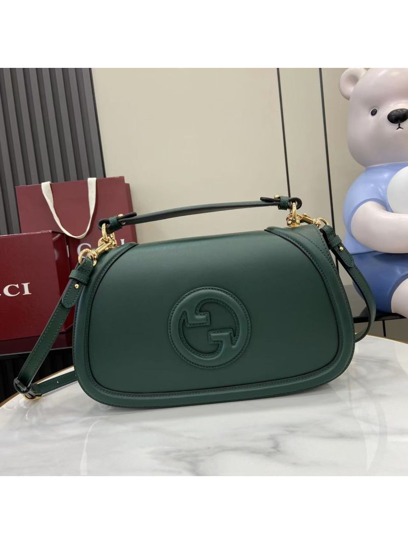 Gucci Blondie Large Top Handle Bag in Dark Green Leather 815716