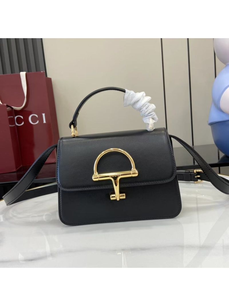 Gucci Siena Small Top Handle Bag in Black Leather 855536 AAFKB 1000