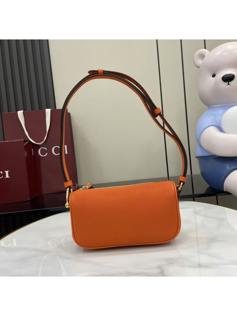 Gucci Half-Horsebit Mini Bag in Orange Grained Leather Orange 860784
