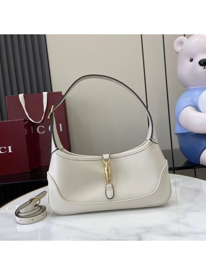 Gucci Jackie Slim Small in Soft Grainy Leather White 863137