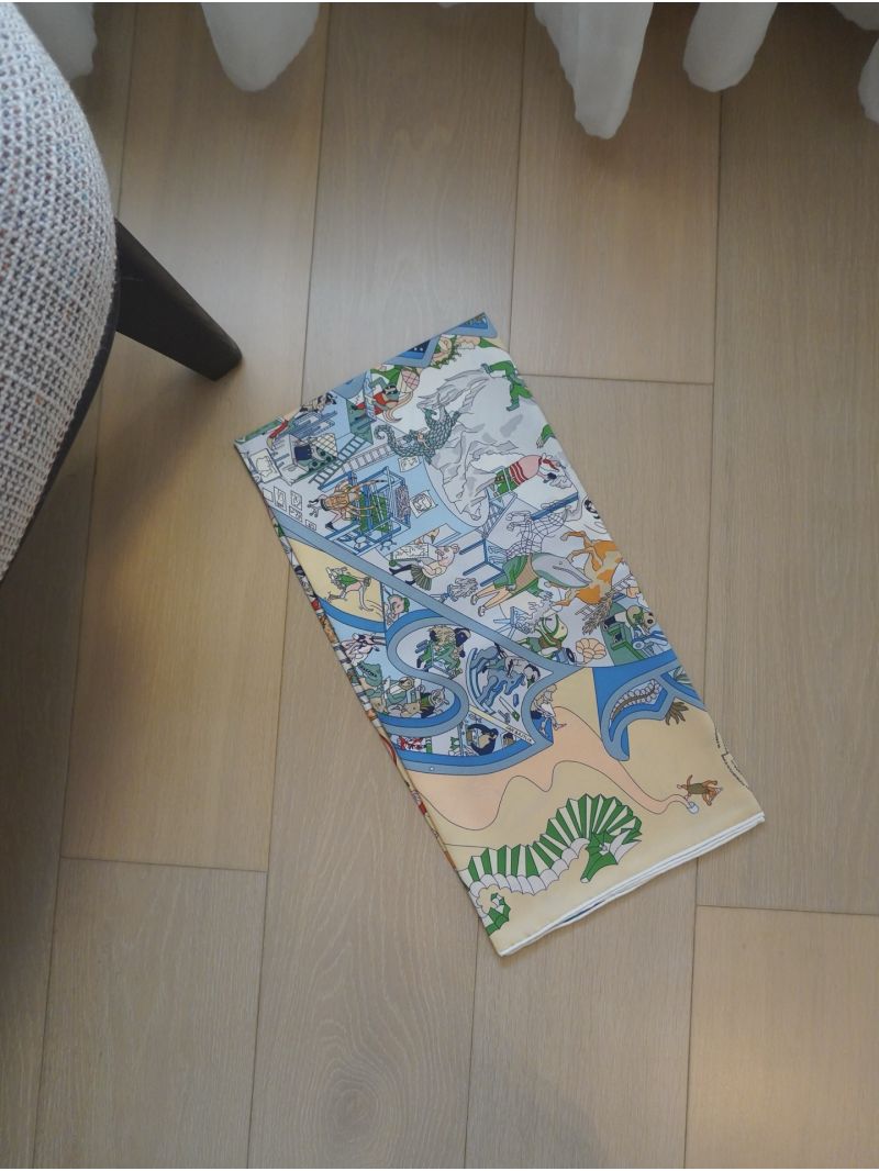 Hermes Carré 90 Academia Hippica H004281S Azure