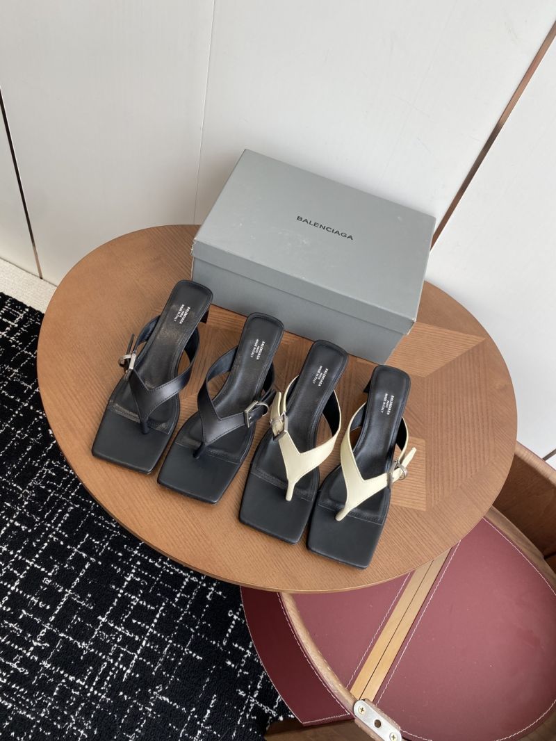 Balenciaga Bel Air 50mm Sandal in Black Smooth Calfskin