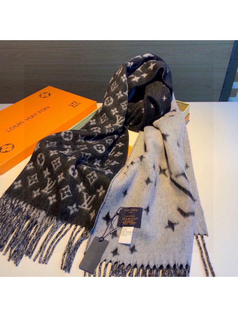 Louis Vuitton Cashmere Scarf 'Stellar Monogram' - Luxe Double-Sided Jacquard, Celestial Elegance