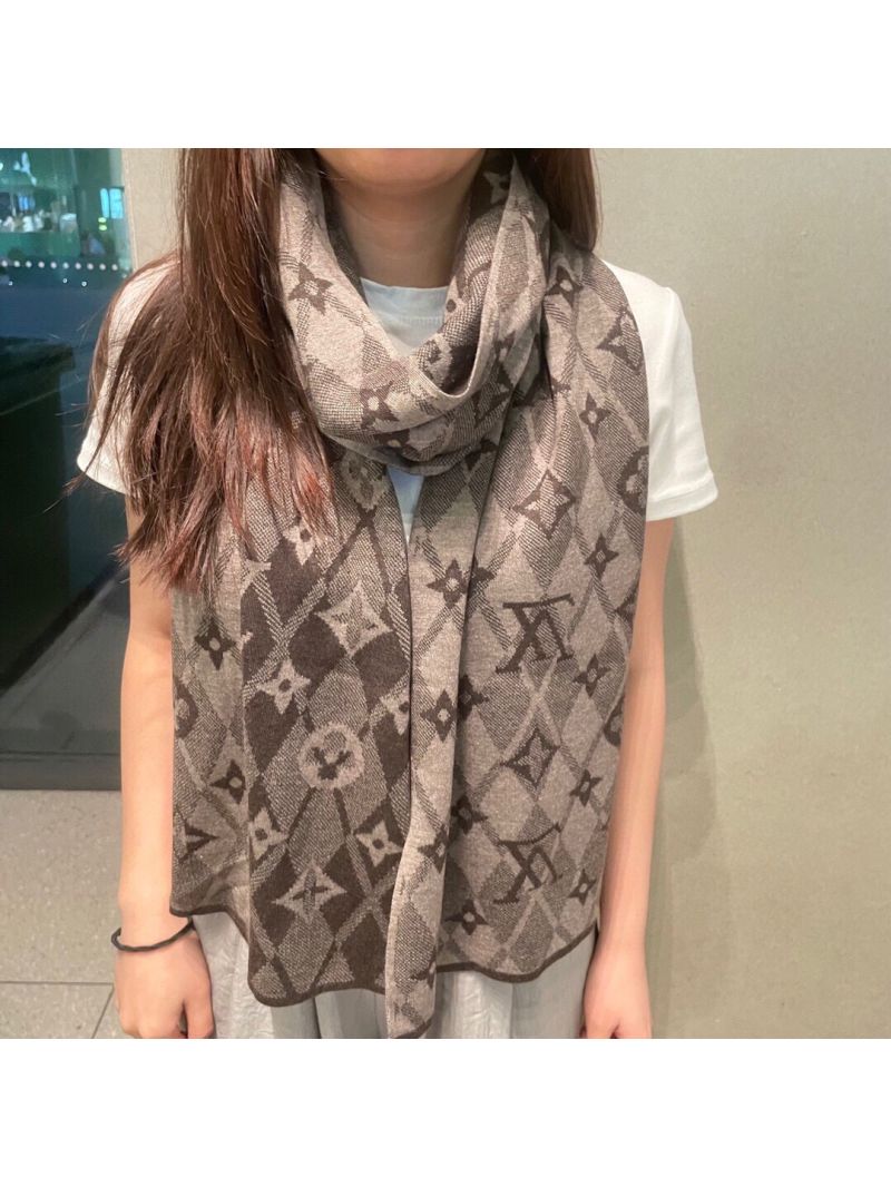Louis Vuitton Cashmere Scarf, Brown Monogram Pattern, Luxe Soft Touch