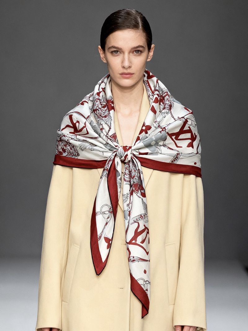 Louis Vuitton x Takashi Murakami Red Monogram Velvet Scarf - Luxe Silk-Cashmere Blend