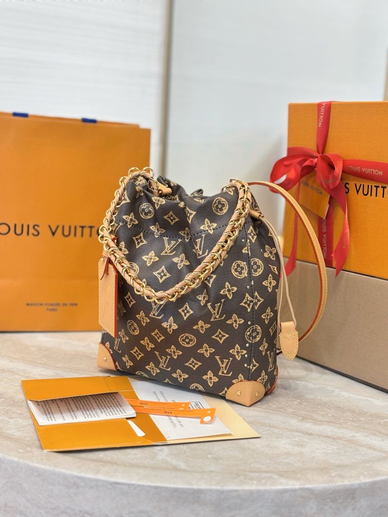 Louis Vuitton Bella Bucket Bag in Mahina Perforated Calf Leather Noir/Beige M58792