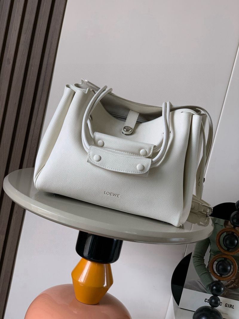 Loewe Medium Madrid in Soft Grained Calfskin Soft White AACOAB1X05