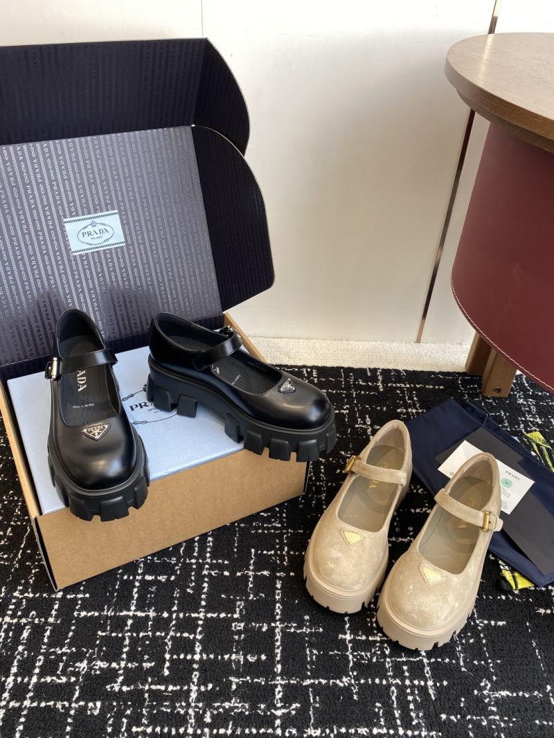 Prada Brushed Leather Monolith Mary Janes 1F080O Black