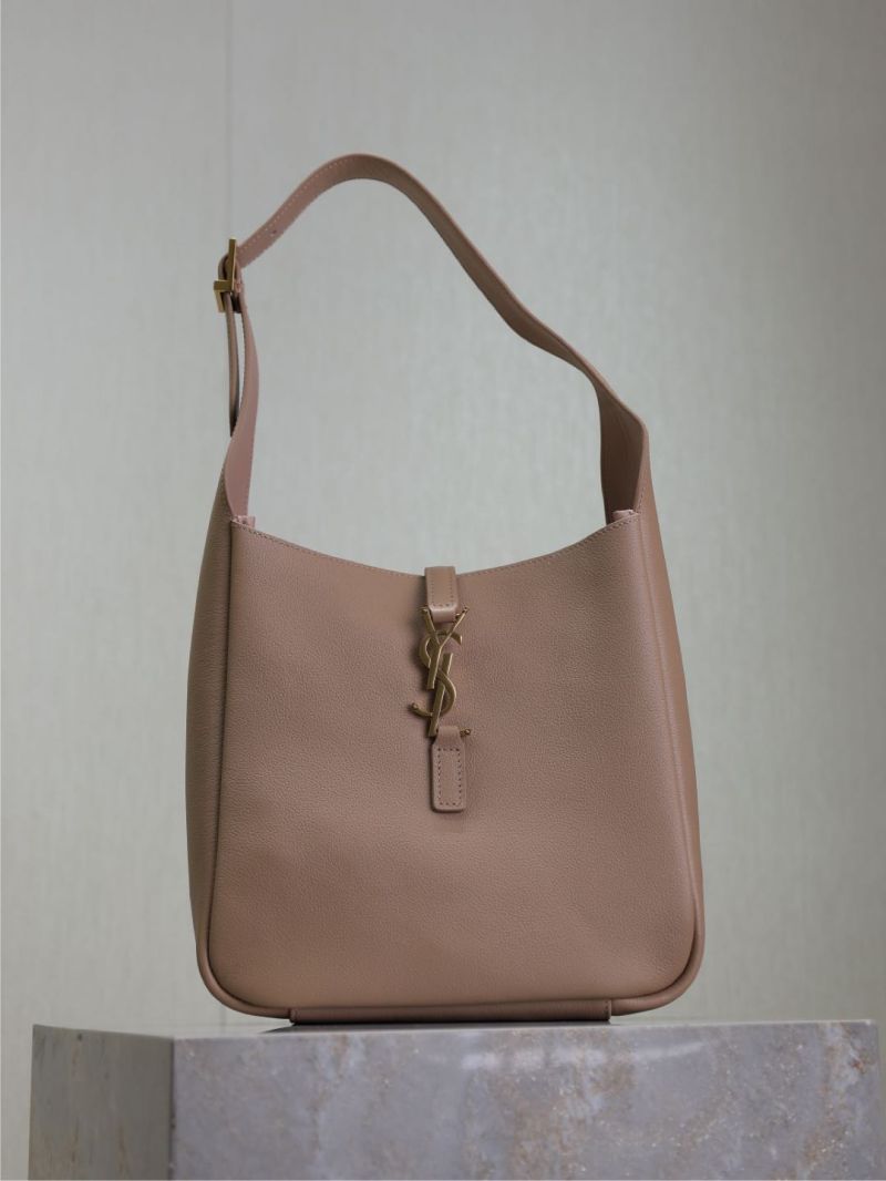 YSL-Saint Laurent Le 5 à 7 Soft Hobo Bag in Grained Leather Rosewood 713938