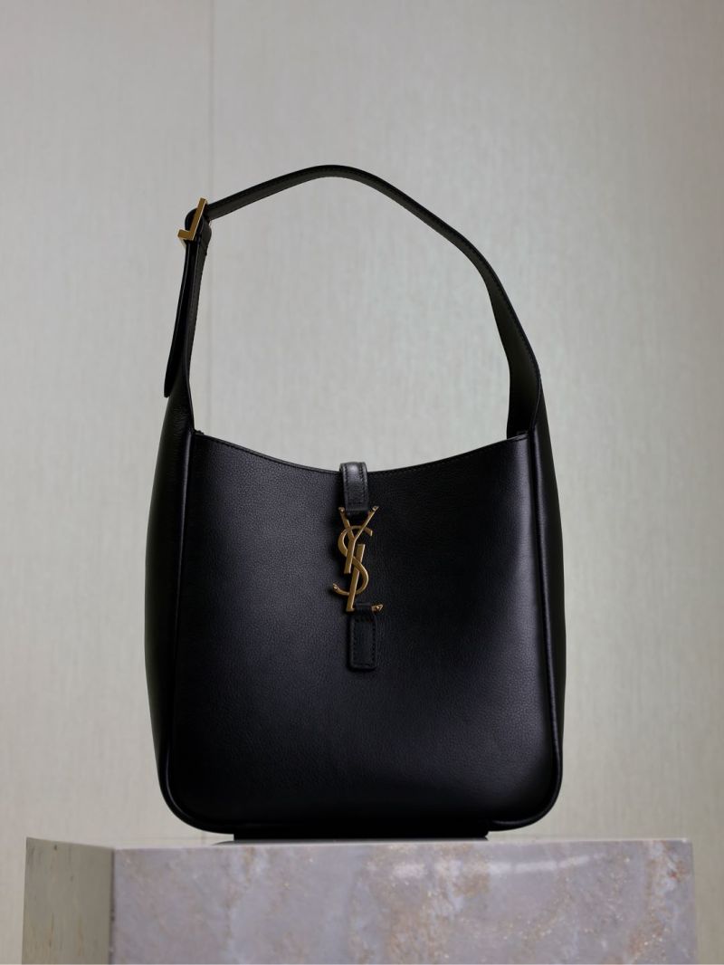 Saint Laurent LE 5 À 7 Soft Hobo Bag in Smooth Calfskin Black 71393802G0W1000