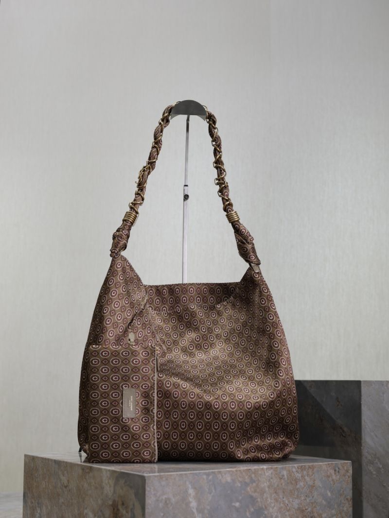 Saint Laurent AMALIA Hobo in Diamond Jacquard Fabric Ocre Multicolor 834750FAEL53895