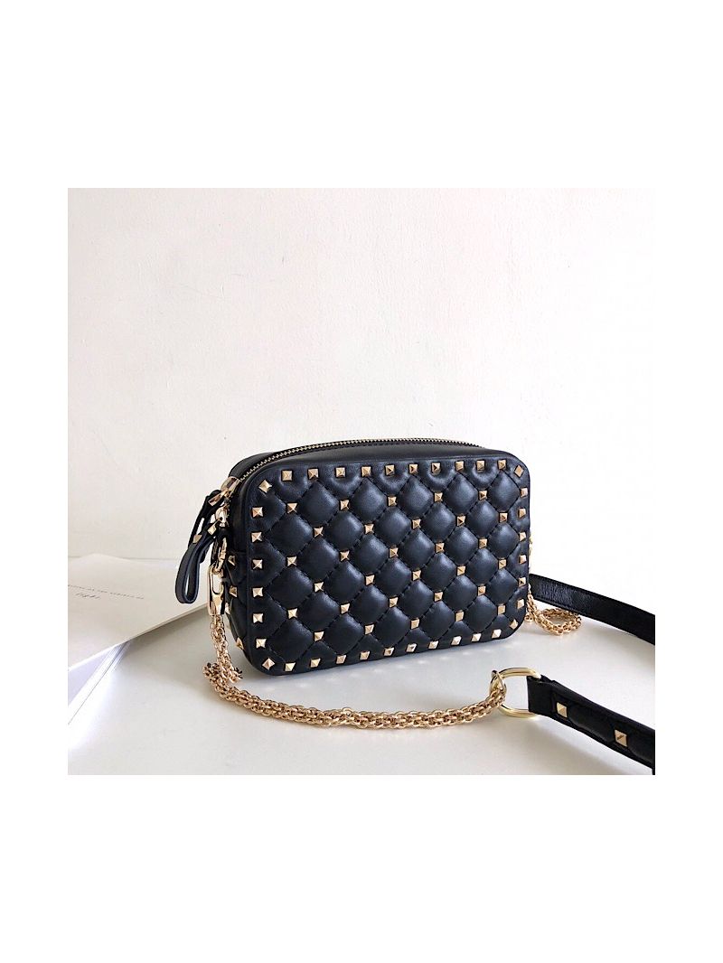 Valentino Garavani Rockstud Spike Camera Bag Black
