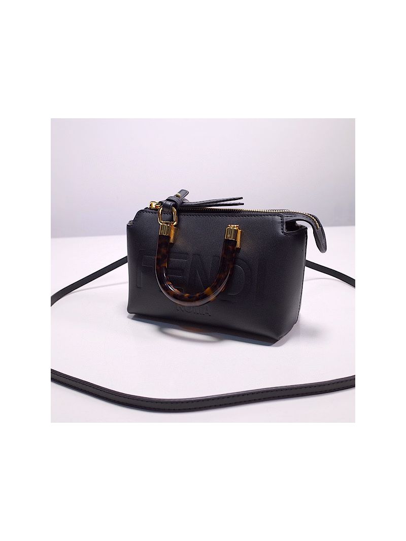 Fendi By The Way Mini Small Boston bag in black leather 8BS067