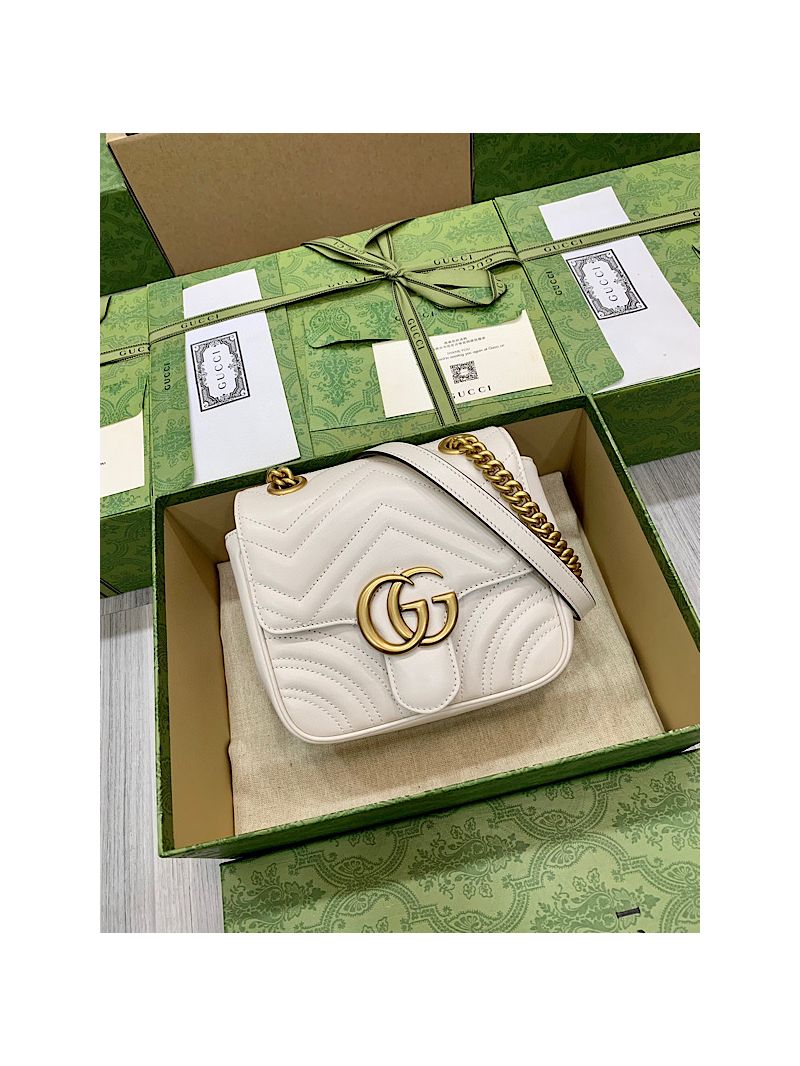 Gucci GG Marmont Matelassé mini tote bag 739682 white