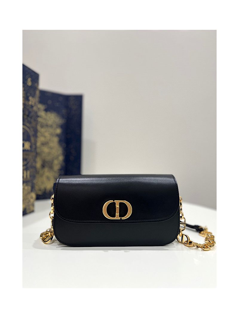 Dior 30 Montaigne Avenue Bag in Black Box Calfskin M9260