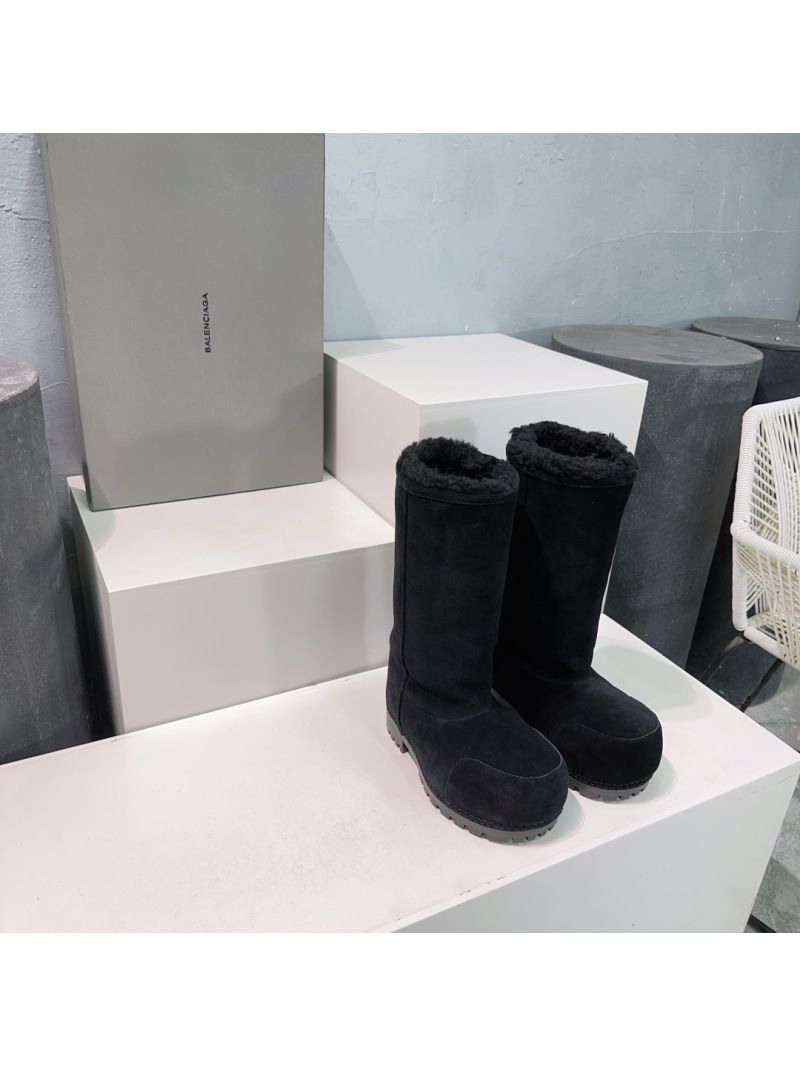 Balenciaga Unisex Alaska Fur High Boot 802205 Black