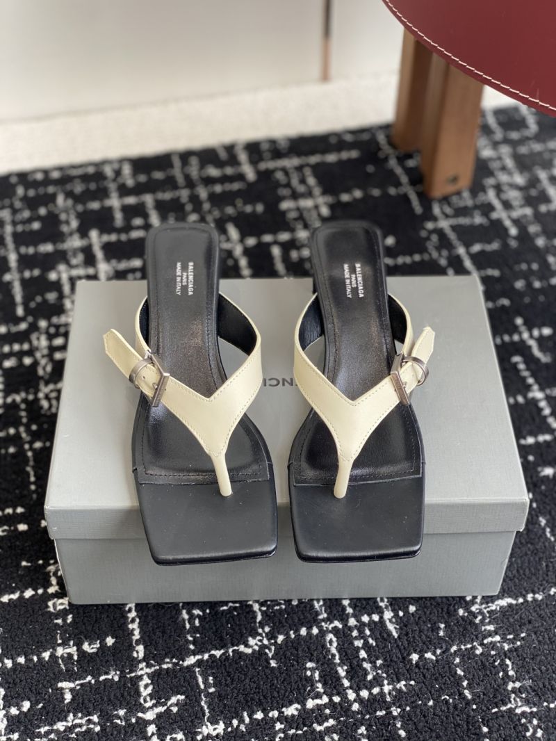 Balenciaga Bel Air 50mm Sandal in Soya Smooth Calfskin