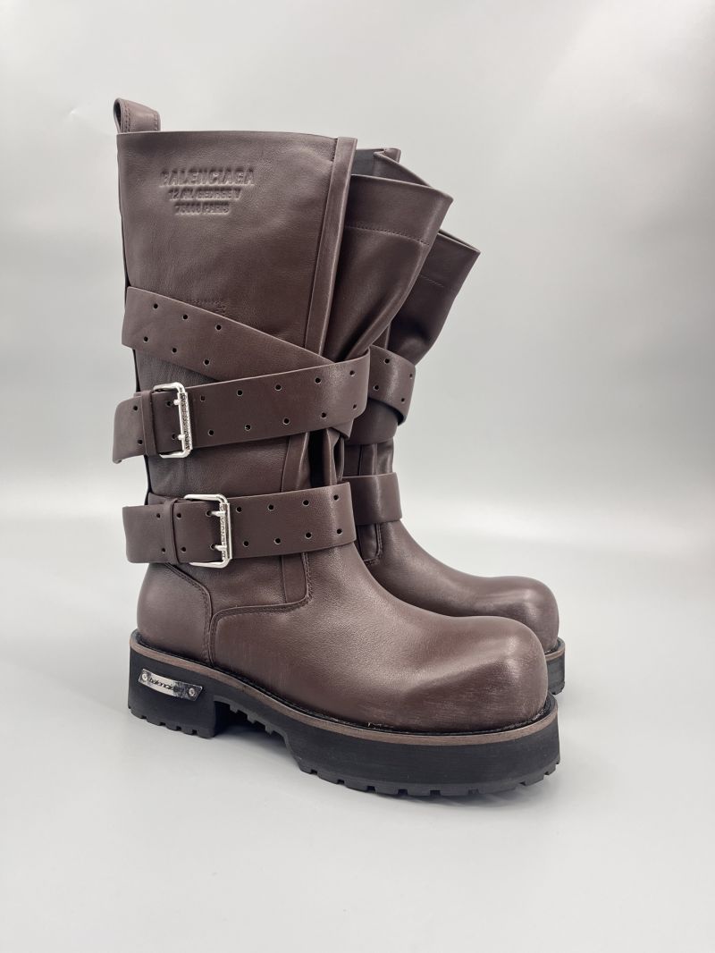 Balenciaga Venom High Boot in Brown Calfskin 833594