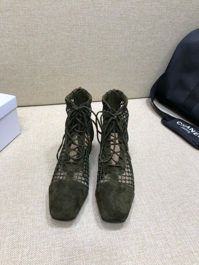 Dior Naughtily-D Ankle Boot Green Mesh and Suede Calfskin KCI492