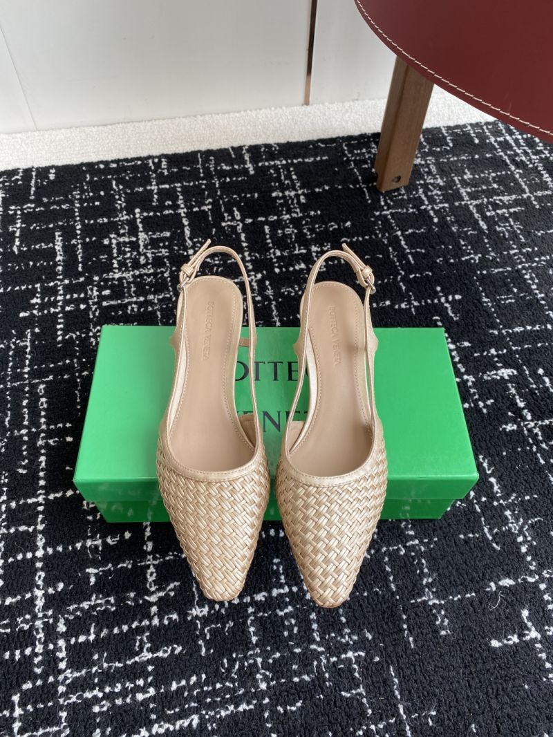 Bottega Veneta Wicker Kitten Heel Slingback Pumps Metallic Gold 392290