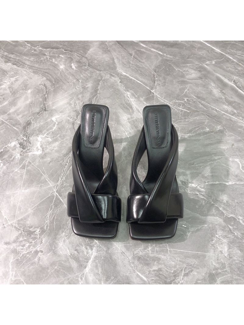 Bottega Veneta BV Riva Mule Heel 9cm 827612V Black