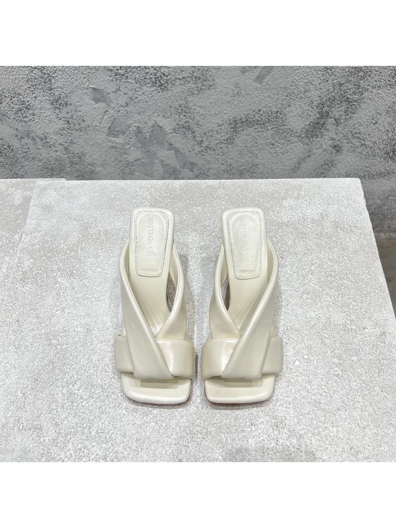 Bottega Veneta BV Riva Mule Heel 9cm 827612V Creme