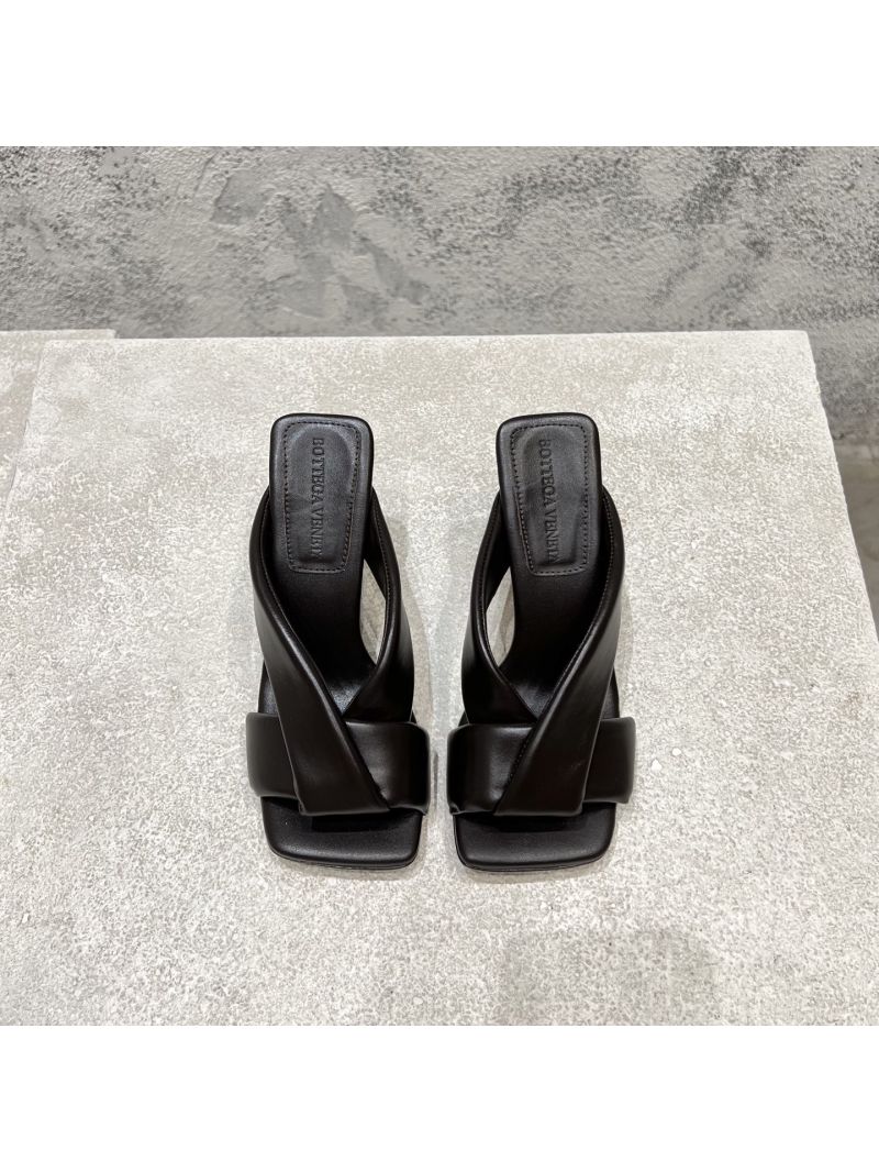 Bottega Veneta BV Riva Mule Heel 9cm 827612V Fondant