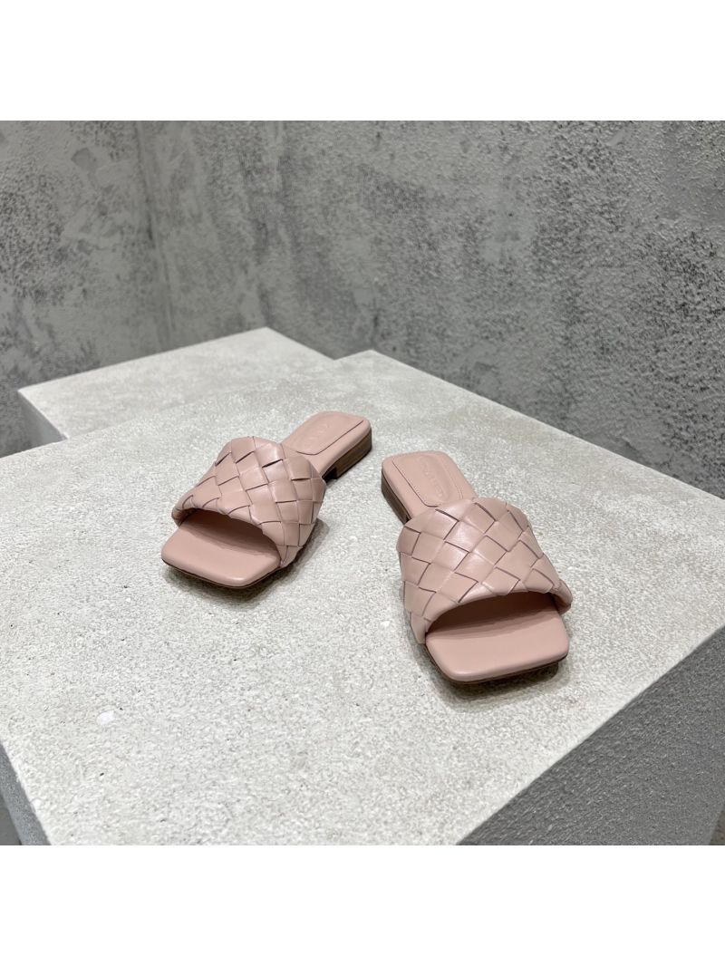 Bottega Veneta BV Parco Flat Mule Lambskin 837737V Pink