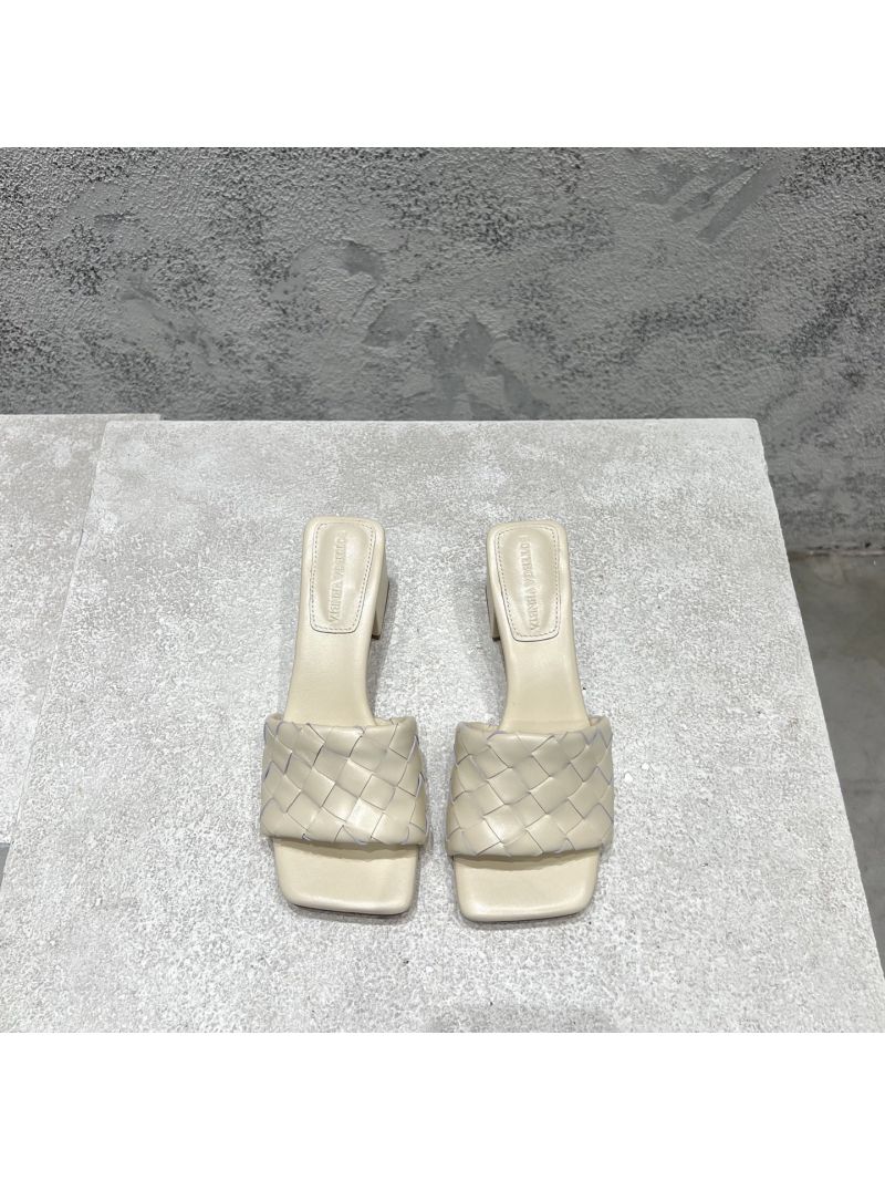 Bottega Veneta BV Parco Mule Heel 45mm Lambskin 838098V SeaSalt