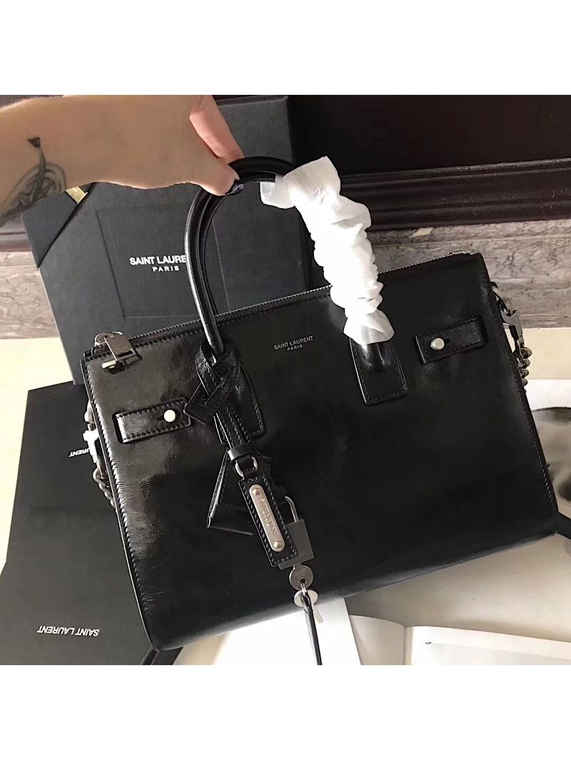 YSL Saint Laurent Baby Sac De Jour Souple Duffle Bag In Moroder Leather