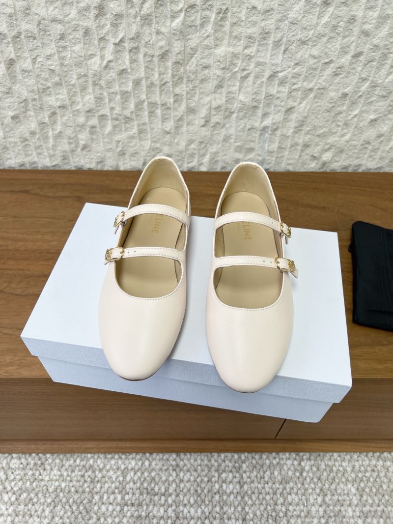 LES BALLERINES CELINE DOUBLE STRAP IN LAMBSKIN 360205175C white