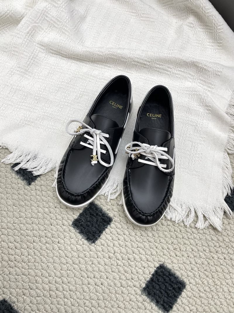 CELINE BATEAU LACE-UP IN CALFSKIN 363405122C BLACK