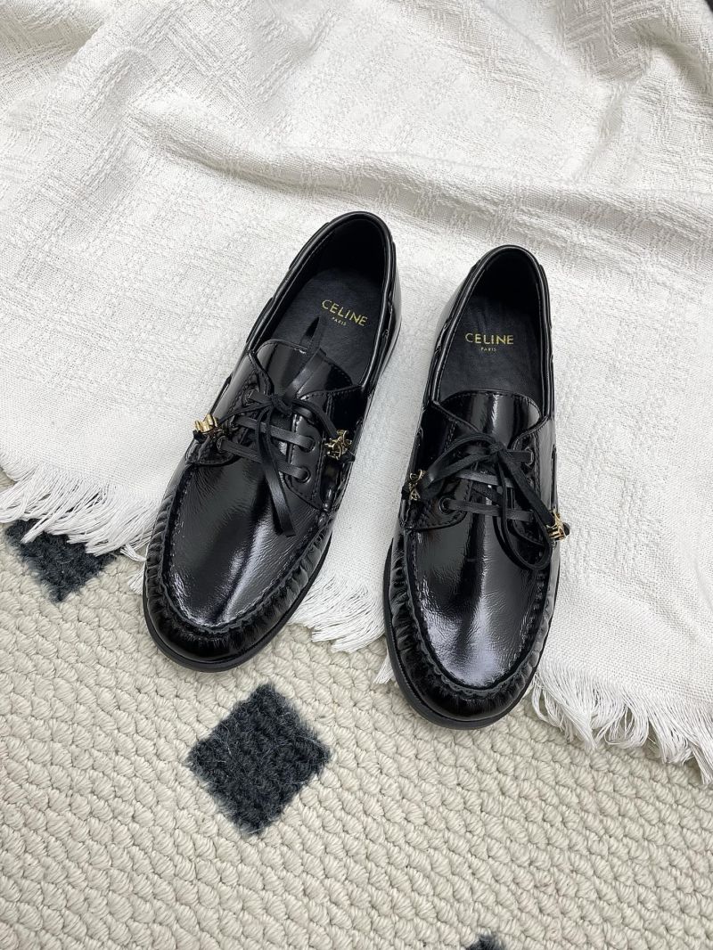 CELINE BATEAU LACE-UP IN BRUSHED CALFSKIN 363405122C BLACK