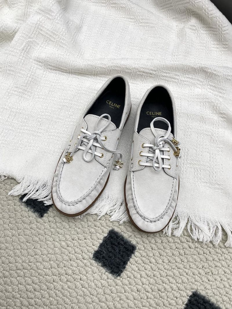 CELINE BATEAU LACE-UP IN CALFSKIN 363405122C WHITE