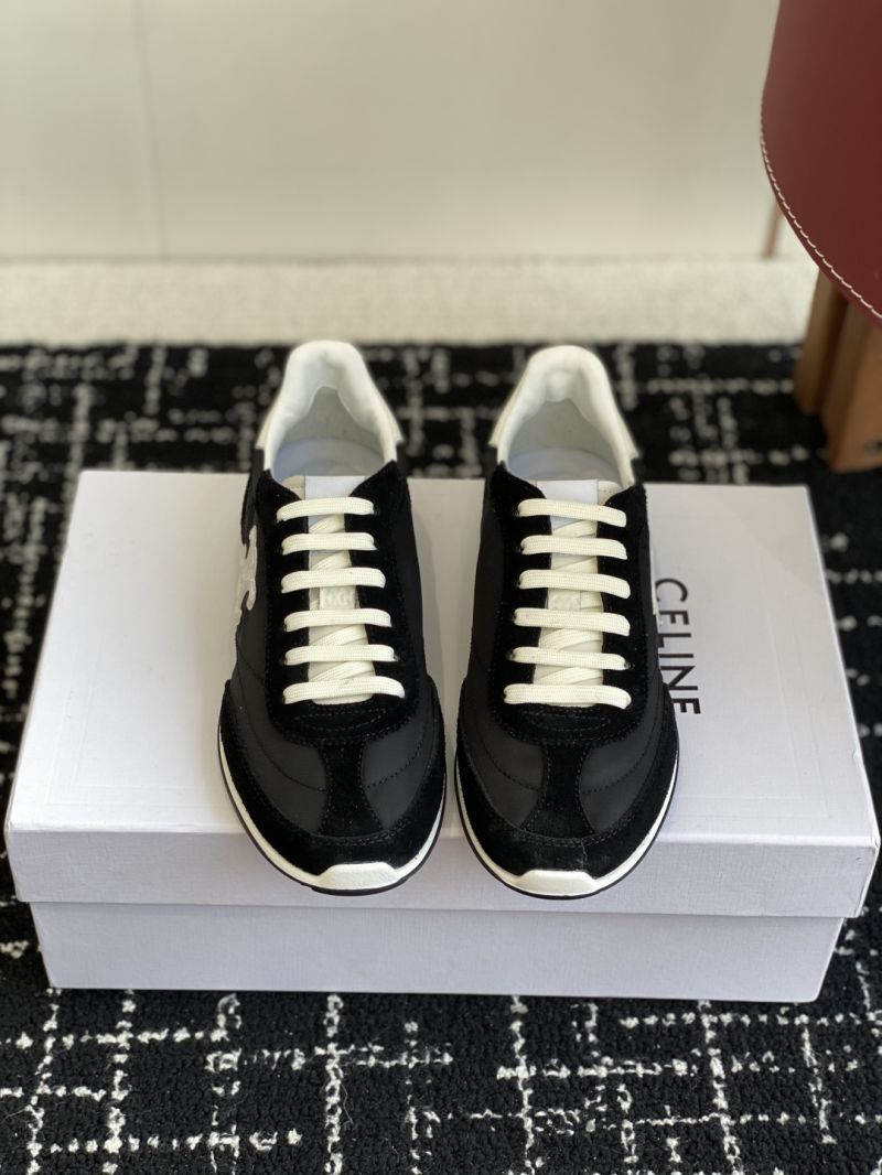 CELINE RACER - LOW TOP SNEAKER IN Nylon, Suede Calfskin and Calfskin 364365190C Black