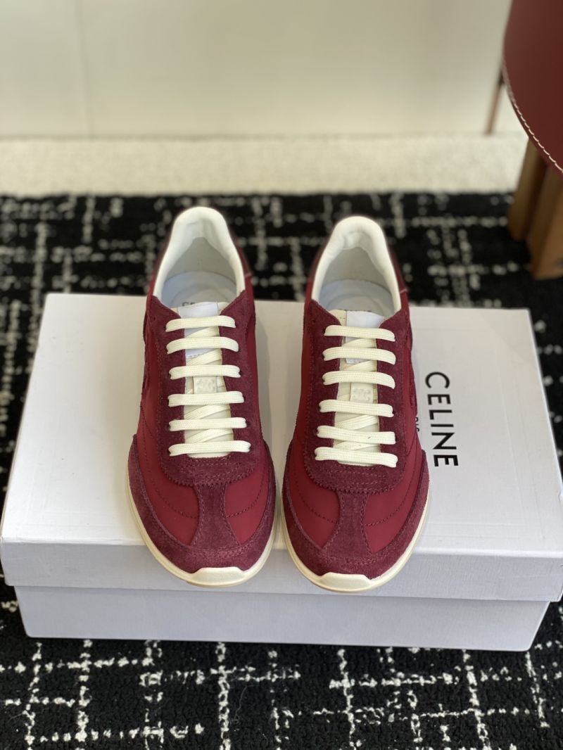 CELINE RACER - LOW TOP SNEAKER IN Nylon, Suede Calfskin and Calfskin 364365190C Burgundy