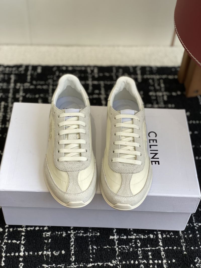 CELINE RACER - LOW TOP SNEAKER IN Nylon, Suede Calfskin and Calfskin 364365190C Vanilla