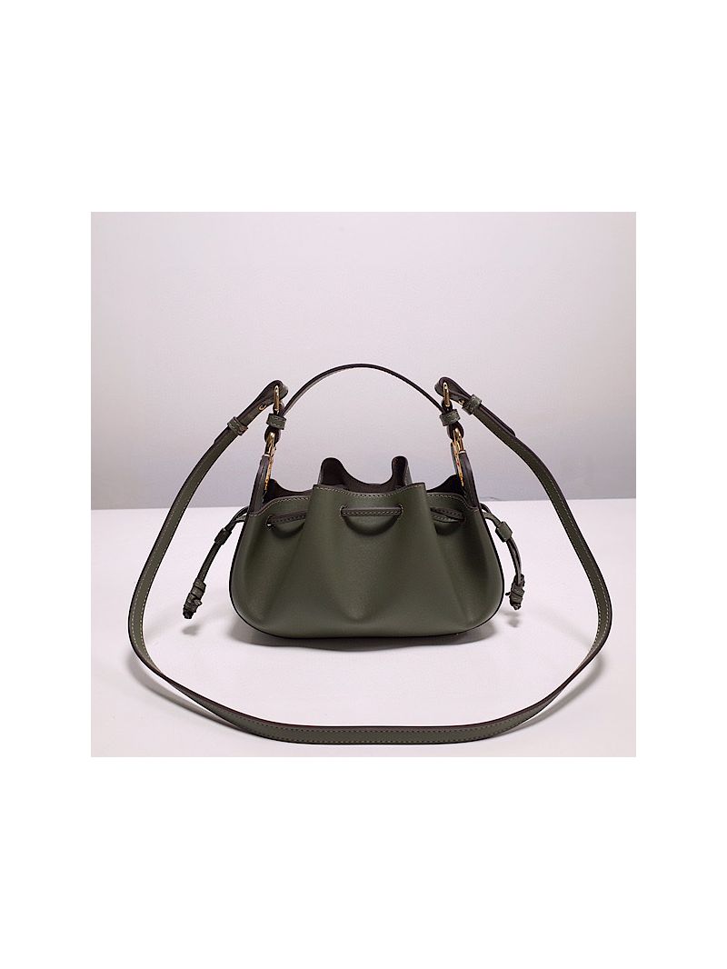 Fendi Pomodorino leather mini bag 8BS059 Khaki
