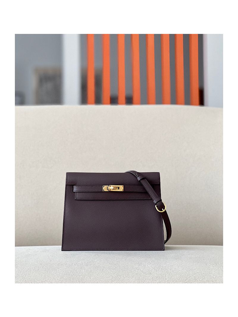 Hermès Evercolor Kelly Danse Bag 0G Rough Sellier