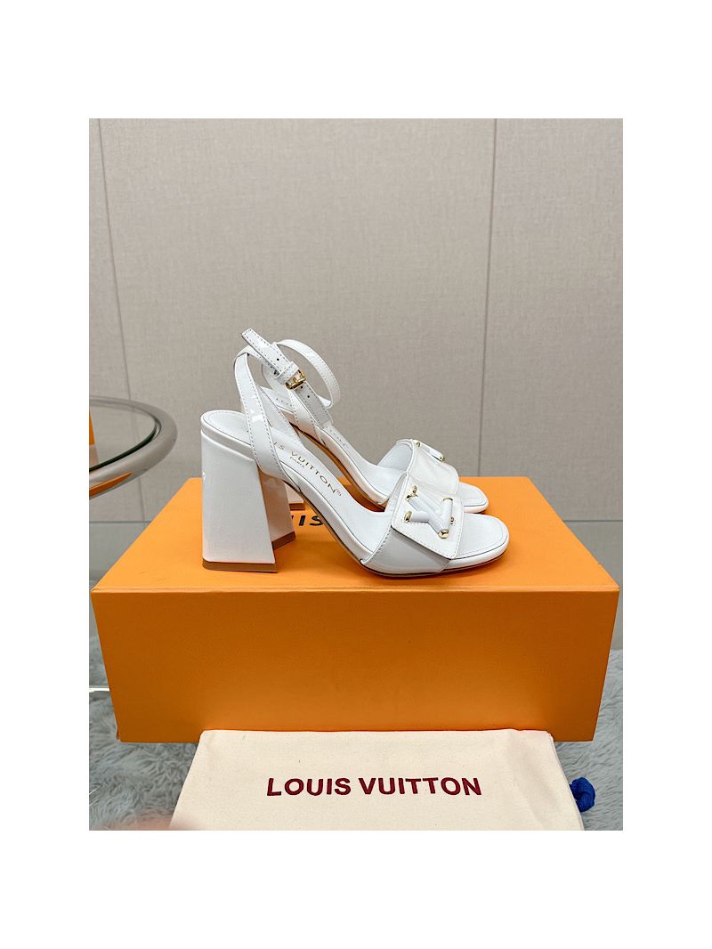 Louis Vuitton LV Shake Sandal 55mm 95mm 1AB2MQ Patent calfskin White