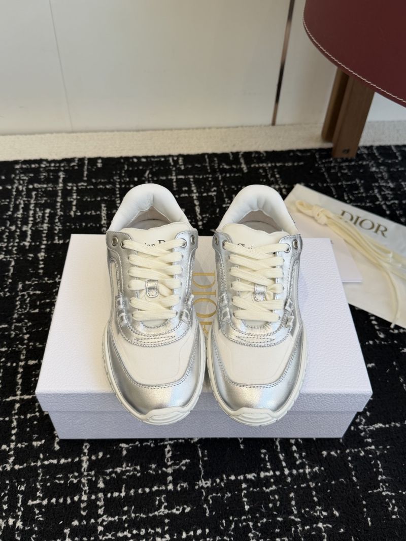 DIOR TECH SNEAKER SILVER-TONE LAMINATED GRAINED CALFSKIN AND TRANSPARENT MESH KCK504