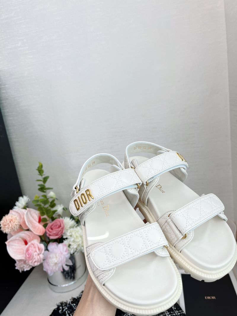 Dior Dioract Sandal White Quilted Cannage Calfskin