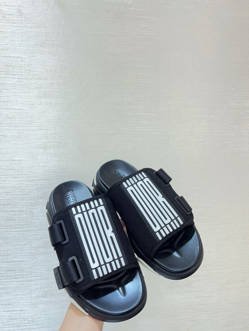 Dior D-Wander Slide Black and White Technical Fabric with Dior Graphique Motif KCO279